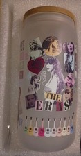 Bicchiere Taylor Swift in vetro smerigliato coperchio in vetro bambù