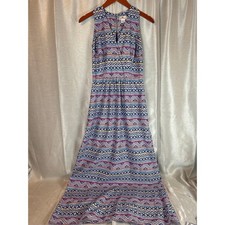 Vineyard Vines Maxi Dress Size 0 Sleeveless Tribal Print Casual