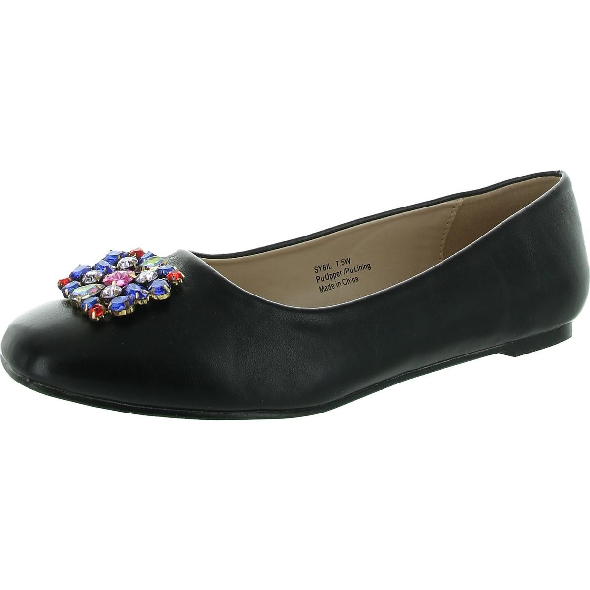Женские черные балетки Bellini Sybil украшенные драгоценными камнями шириной 75 см C D W BHFO 2251 4990₽