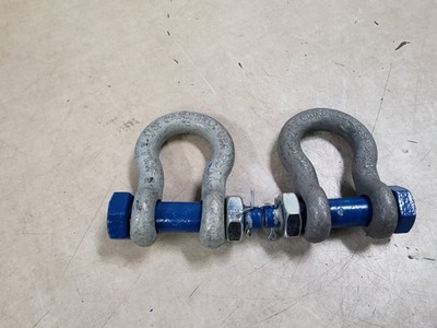 Lot of 2 - Campbell Screw Pin Anchor Shackle 5/8'' WLL 3-1/4T Silver/Blue Metal