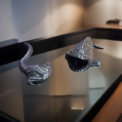 Bloop Vs El Gran Maja Sea Creature - 3d printed Flexible fidget toys