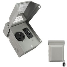 30 Amp NEMA TT-30R  20 Amp WRTR GFCI Power Outlet Box 125 Volt, Heavy Duty L...