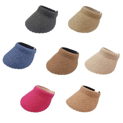 Solid Color for Sun Visor Hat Wide Brim Petal Empty Top Hat for Summer Daily Wea