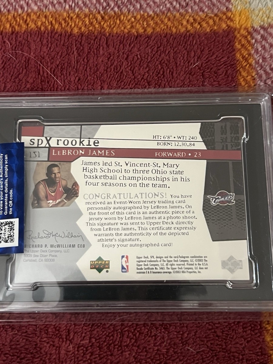 lebron james spx rookie card