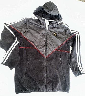 Medium Adidas Skateboarding Premiere Windbreaker Jacket Black Fleece Lined Q4