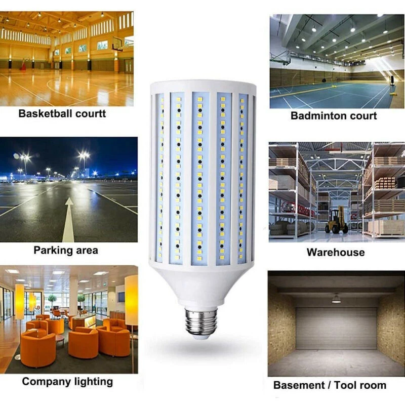 300W Eq. LED Corn Light Bulb 168-Chip Light E26 6000lm 60W Cool Daylight Bright - Image 4 of 4