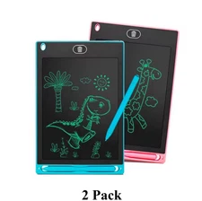 8.5 Inch LCD Doodle Drawing And Writing Board Tablet 2 Pack Blue & Pink For Kids