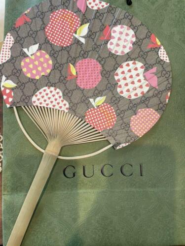 Gucci Bamboo Print Paper Fan Japanese Uchiwa Japan Limited New Not for sale Rare - Picture 1 of 1