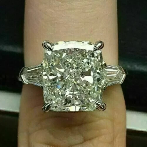 3.5Ct Cushion Cut VVS1 Lab Created Diamond Engagement 14K White Gold