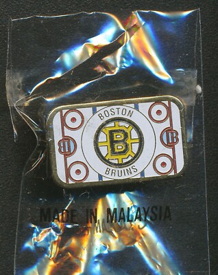 VINTAGE 1989 LIL' SPORTS BRAT BOSTON BRUINS RINK ENAMEL HOCKEY PIN MIP