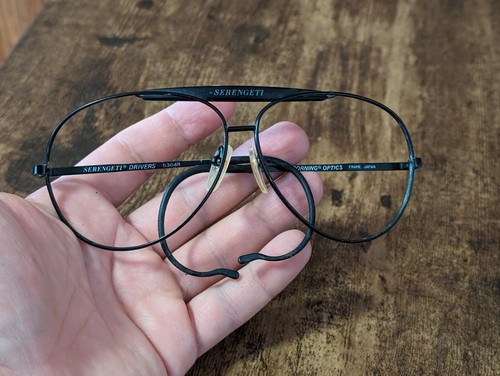 VINTAGE SERENGETI CORNING OPTICS BLACK EYEGLASSES FRAME MADE IN JAPAN #A19 - Picture 5 of 15
