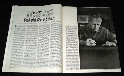 CHARLES SCHULZ 1964 CARTOONIST BIO & PEANUTS PICTORIAL HAPPINESS IS AN AGONY - 第 1/1 張圖片