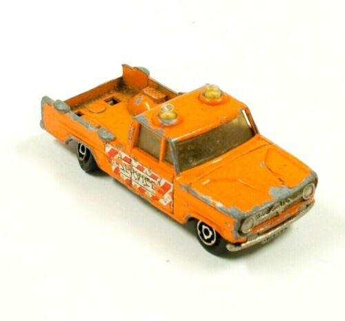 Majorette Service Truck Orange 1/80 France Vintage Toy Car Diecast AE843 - Afbeelding 1 van 3