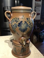 Rowe Pottery Water Cooler in the Provincial Primitive Brown Ash Salt Glaze 