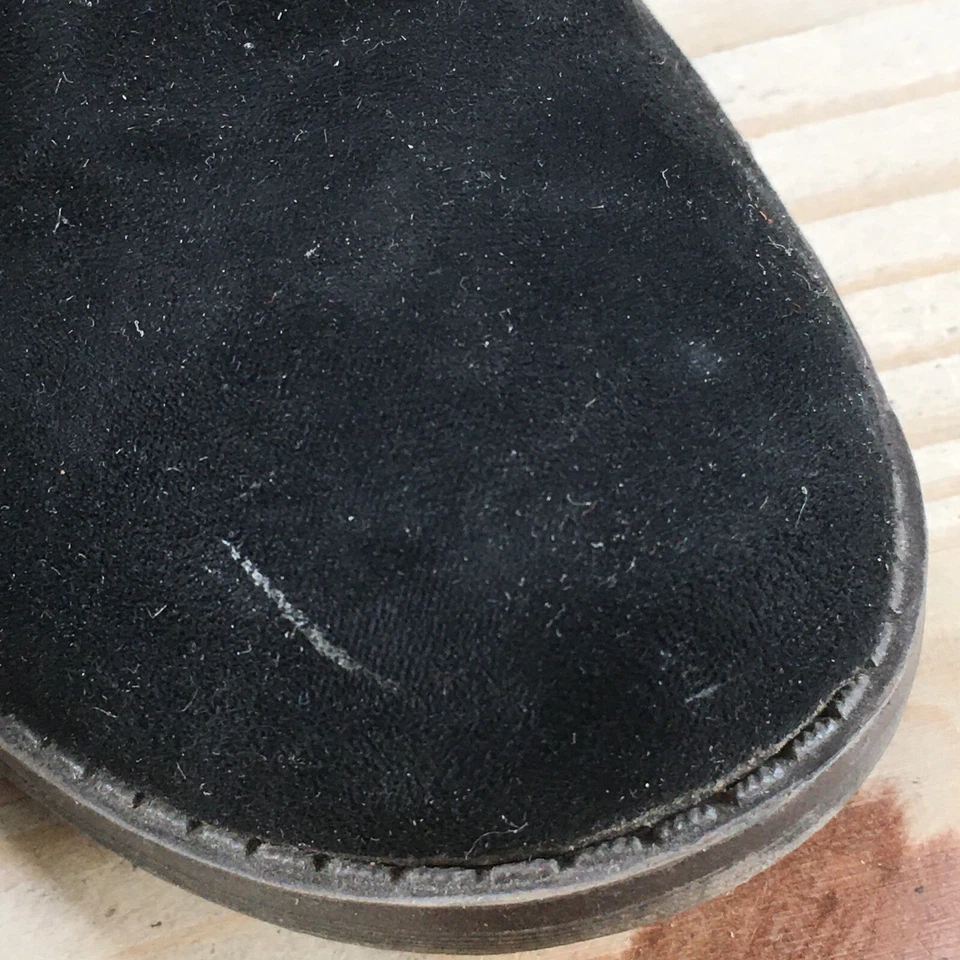 Botas Merona Femininas 9.5 Botas de Tornozelo Salto Cunha Casual Preto Camurça Pull On - Imagem 4 de 4