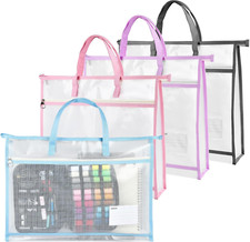 4 Pcs A3 Project Bag, Craft Storage Organizer for Quilters, Clear Mesh Sew Proje