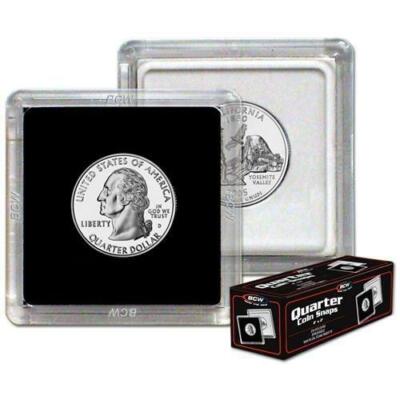 2 BCW 2x2 Quarter Coin Snap Holders