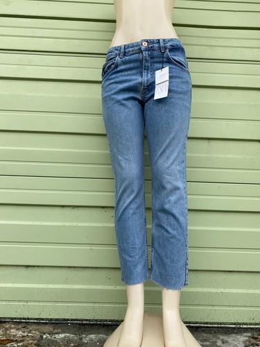 NWT ZARA Blue MID-RISE SLIM JEANS TRF 