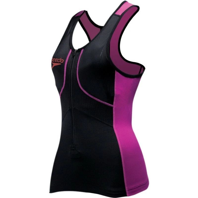 Speedo Women s Fastskin Xenon Triathlon Sleeveless Top Black Purple S