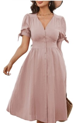 champagne color mini dress Champagne Linen Floral Print Flare Mini Dress