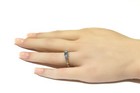 14k white gold blue topaz gemstone December birthstone princess diamond ring — photo 8
