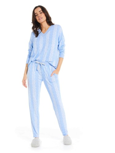 Peter alexander Cable Fuzzy Top Blue 