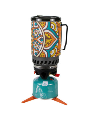 Systemkocher Gaskocher Set  Campingkocher mit 1400ml Topf und Piezozündung