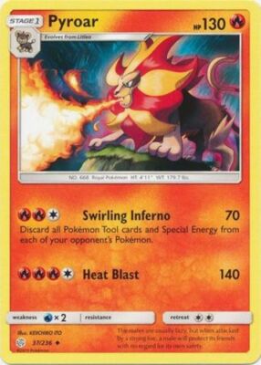 Pokemon - Pyroar - 37/236 - Uncommon - Sun & Moon Cosmic Eclipse - NM