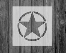Army Star Stencil, Reusable Mylar Craft Stencil For Painting, 098