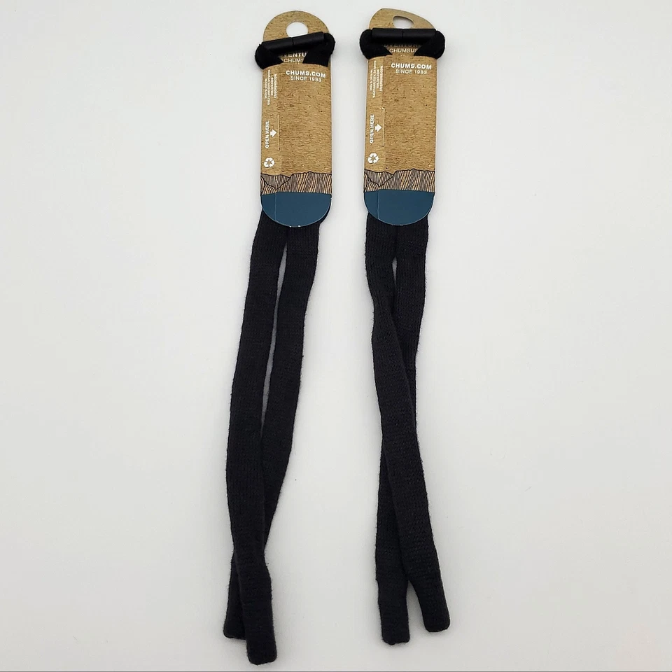 Paquete de 2 retenedores de gafas Chums Breakaway 13002100 de algodón negro para la mayoría de los marcos Foto 2 de 4