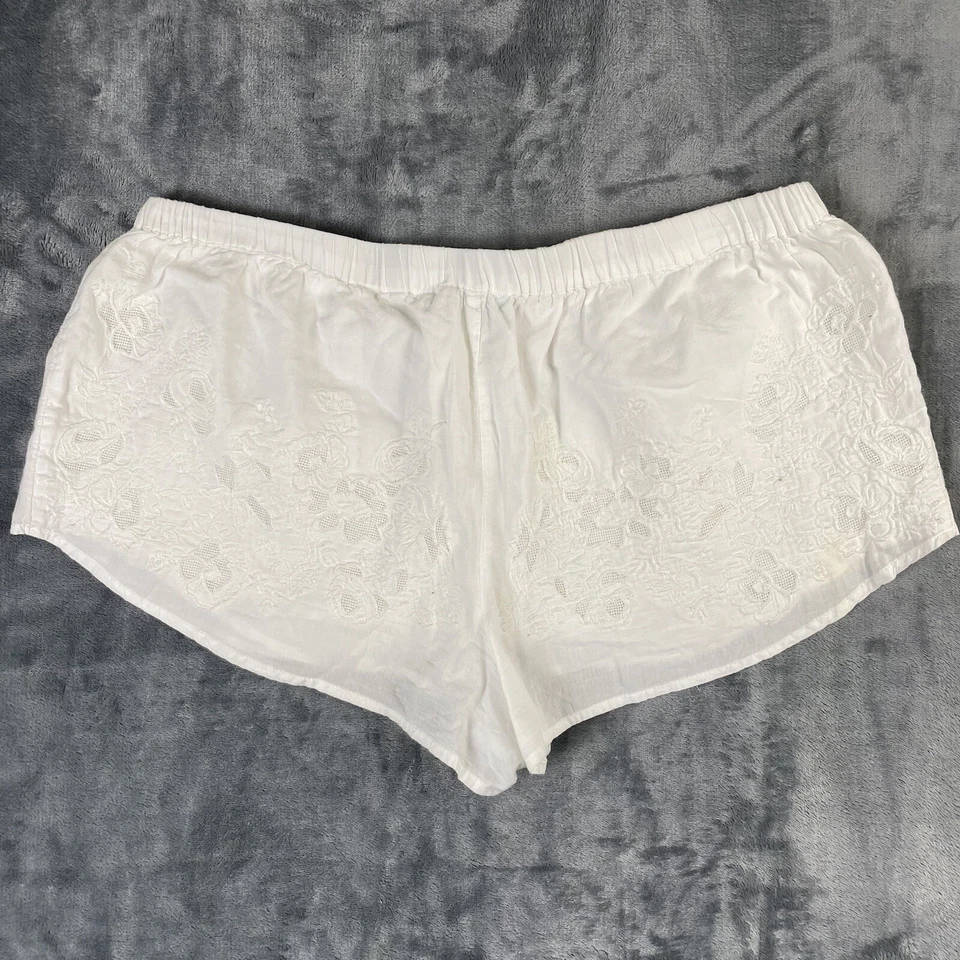 Pantalones Cortos Kimchi Azul Mujer Talla M Blanco Encaje Urbano Outfitters Borla Cordón Foto 2 de 4