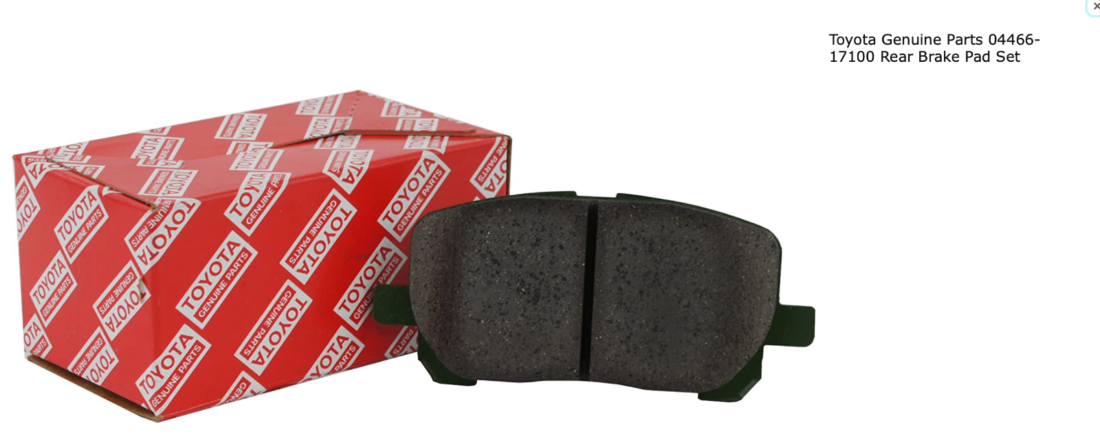 Genuine Toyota Mr2 Rear Brake Pads 0446617100 for sale online eBay