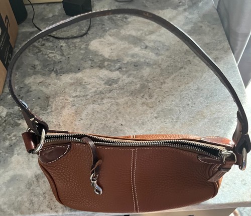 Small Brown Leather Dooney And Bourke Satchel Bag Purse - Picture 4 of 7