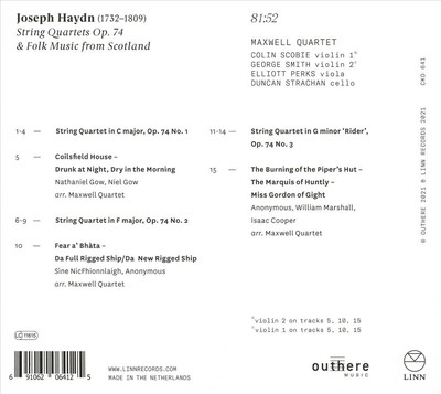 MAXWELL QUARTET JOSEPH HAYDN: STRING QUARTETS OP. 74 & FOLK MUSIC FROM SCOTLAND 