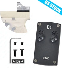 Pistol Mount Plate Base Fits Micro Red Dot Sight D1 For Glock