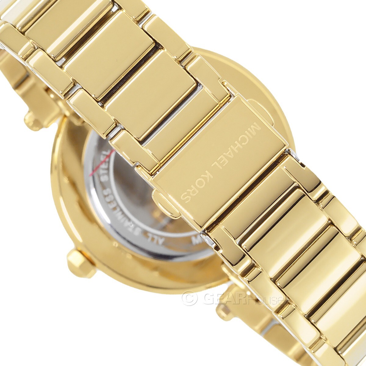 Michael Kors Parker Womens Pave Crystals Watch, MK Logo Dial, Gold