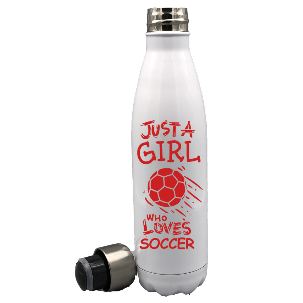 Just a Girl Who Loves Soccer 17oz Stainless Steel Water Bottle Gift
