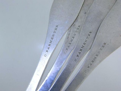 4 cucharas de plata de monedas tempranas CHESTER PARMENTER Rutland VT c1871-1875 - Imagen 6 de 6