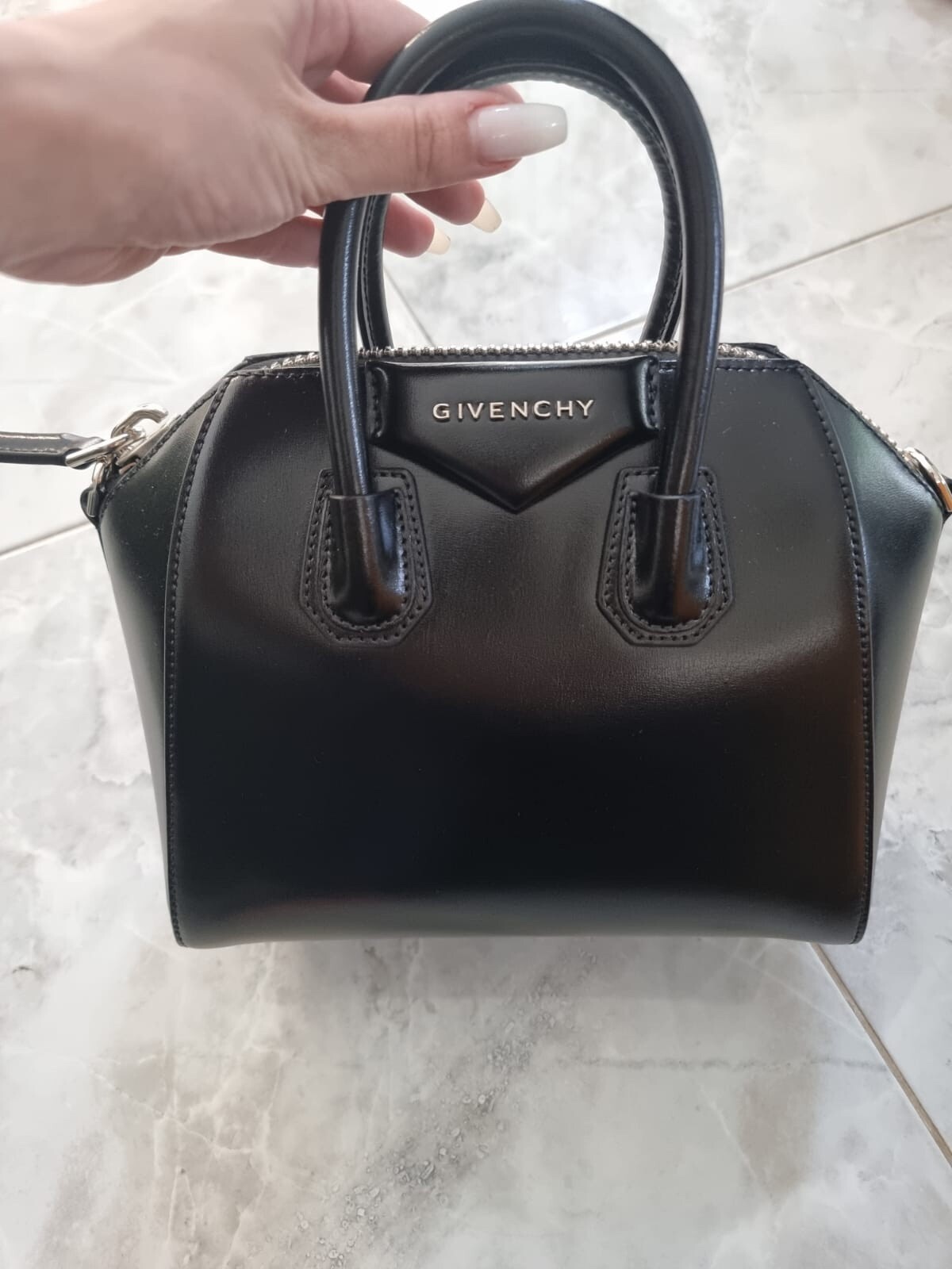 Givenchy mini Antigona bag in Box leather Womens Black Bag
