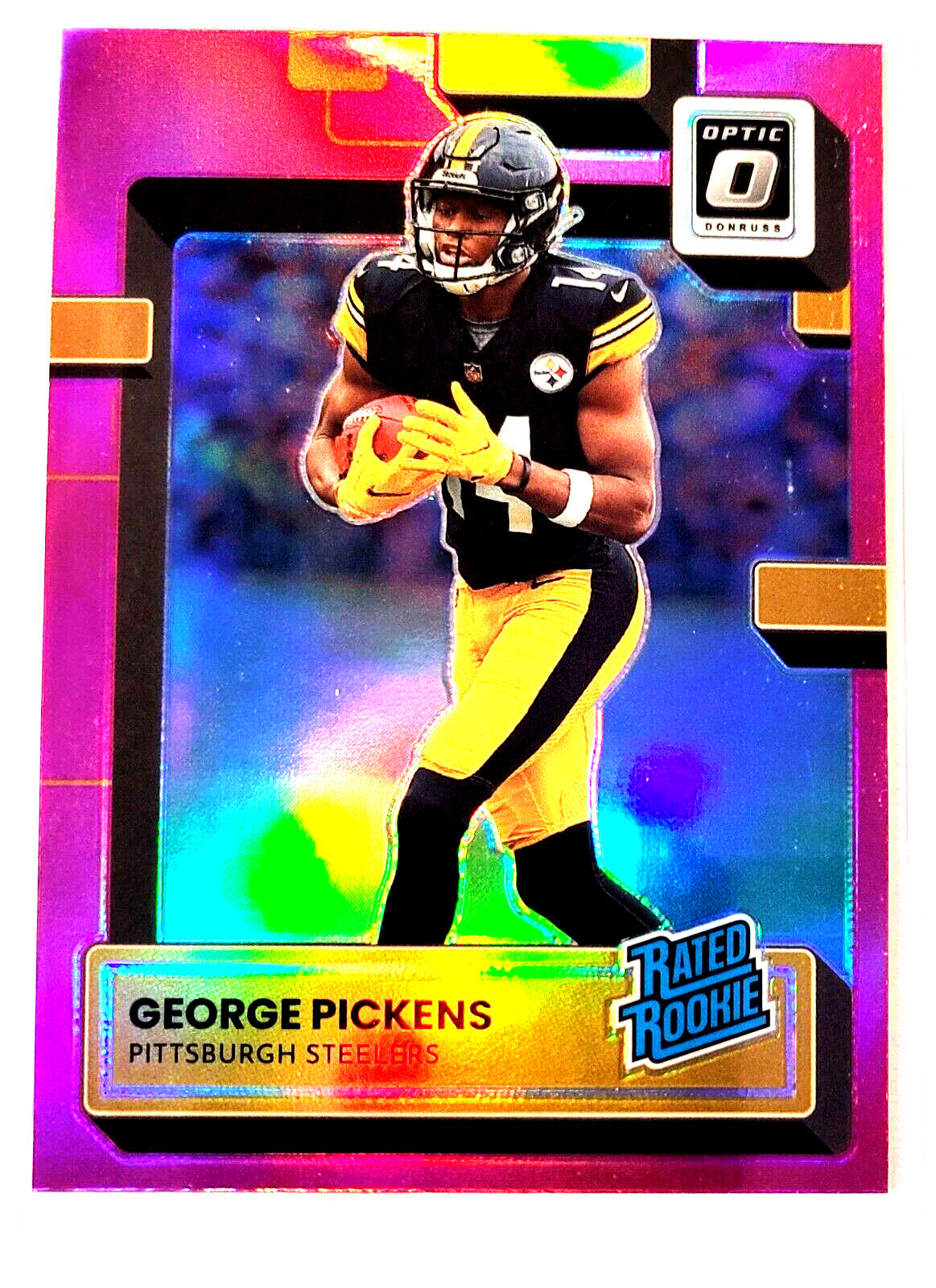 2022 Optic George Pickens Rated Rookie Pink HOLO PRIZM #223 (RC)