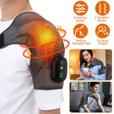 Electric Heated Shoulder Brace Wrap Elbow Vibration Massager Joint Pain Relief