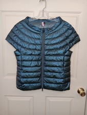 Cotes Of London St. Ives Metallic Blue Down Puffer Vest Size Medium