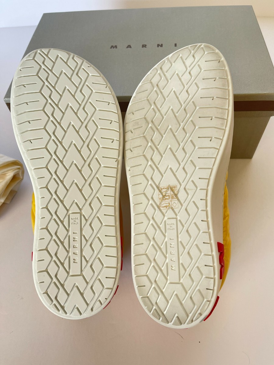 MARNI Paw Puffy Nylon Slip-On Sneakers Flats Yellow Eur 38