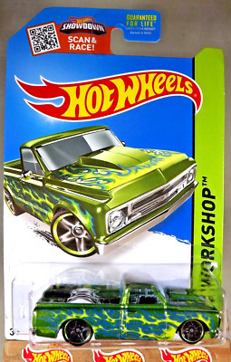 2015 Hot Wheels Kmart Exclusive #208 HW Workshop-Heat Fleet '67 CHEVY C10 Green