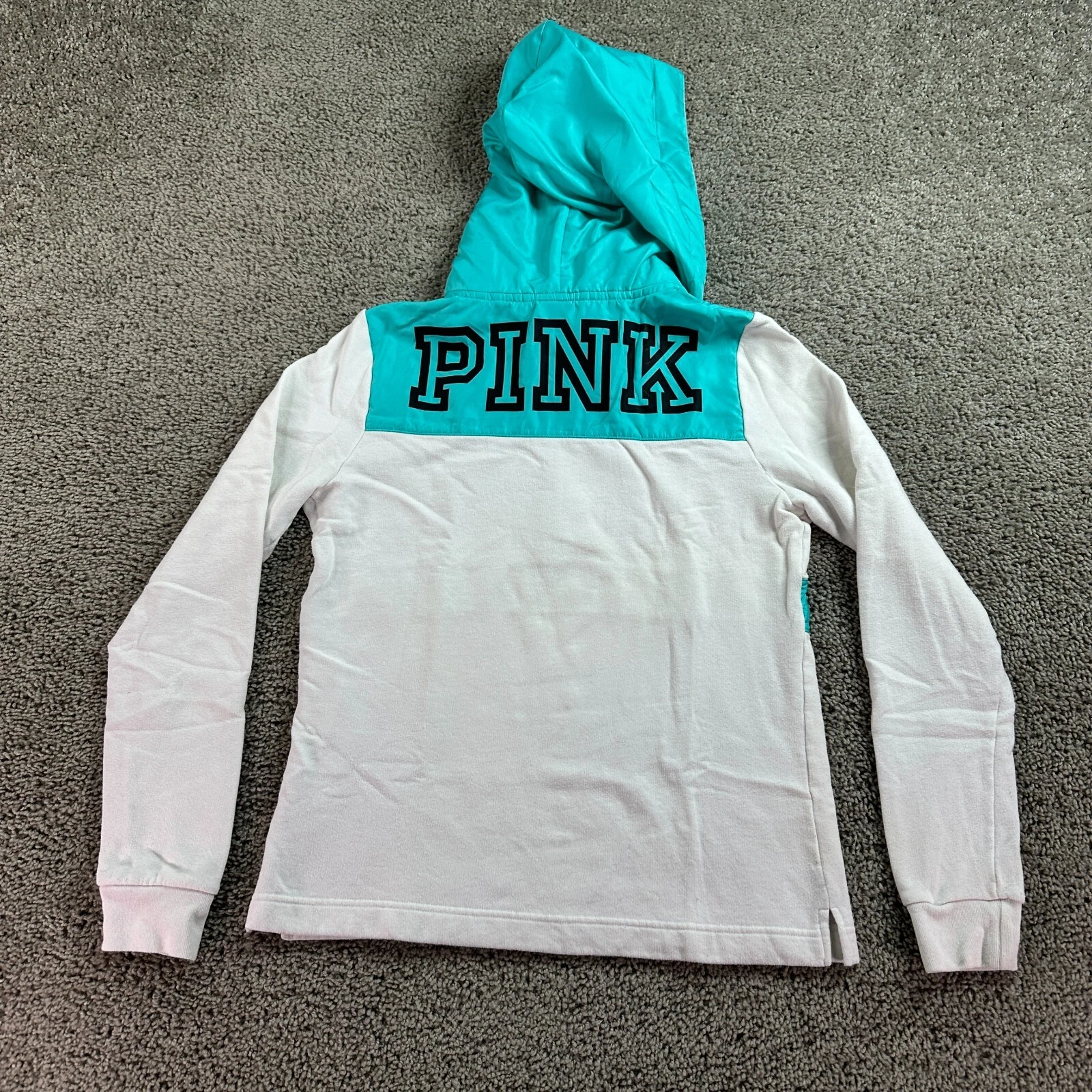 UNDERCOVER Felpa con cappuccio Victorias Secret ROSA donna piccola bianca verde full zip FLAW