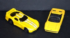 Hot Wheels Yellow Ferrari 308 and Yellow Dodge Viper Hot Wheels