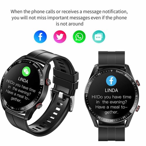 Waterproof Smart Watch Men Women Smartwatch Bluetooth Call for Iphone Samsung - Picture 4 of 12