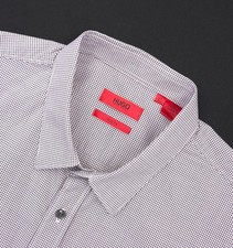 HUGO BOSS Men's XL Ellsha Slim Fit Check Long Sleeve Button Up Shirt Purple EUC