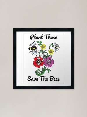 Local Honey Save the Bees Flower Be Gerahmt Wandbild Poster Leinwanddruck Bild