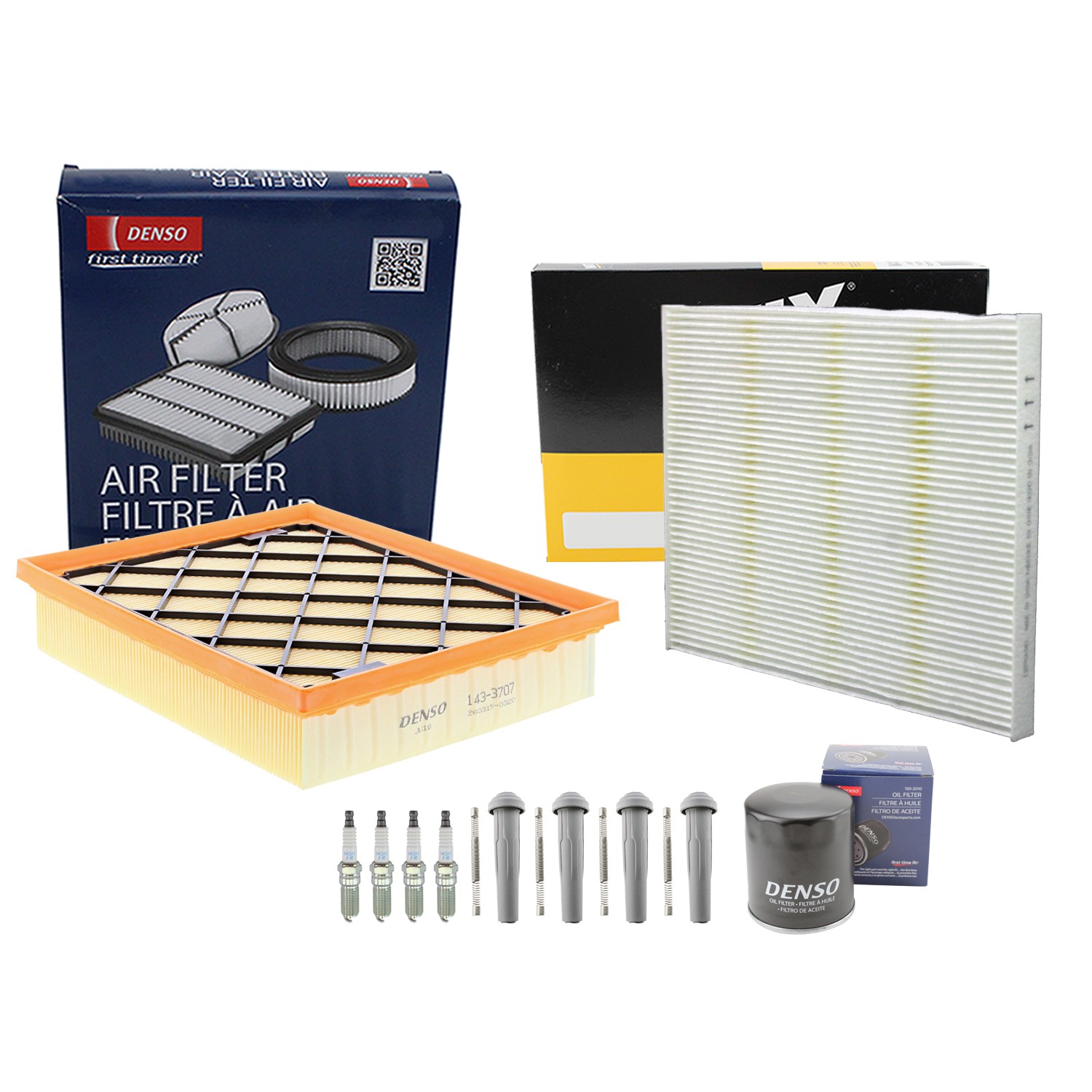 Denso Tune Up Kit NGK 4 Spark Plugs  Boot Kit for Ford Fusion S SE 2.5 L4 Vin 7